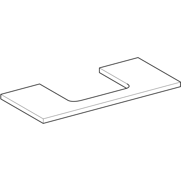 Geberit Vertriebs - ONE WT-Platte, Ausschnitt mi. für AWT 105x3x47cm, greige matt
