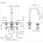 Dornbracht - WT-3-Lochbatt. m. Ablaufgarn. META 20713661 platin gebürstet