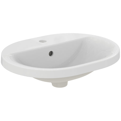 Ideal Standard - Einbauwaschtisch CONNECT, oval, 1Hl., m.Ül., 550x430x175mm, Weiß