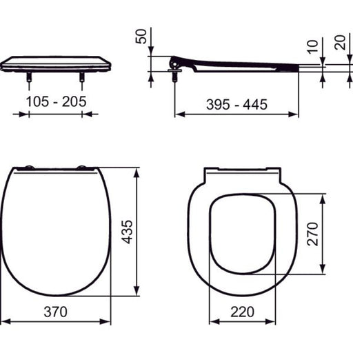Ideal Standard - WC-Sitz CONNECT, Flat, weiß