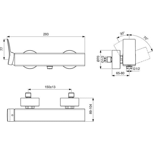 Ideal Standard - Brausearmatur AP CONCA, Magnetic grey