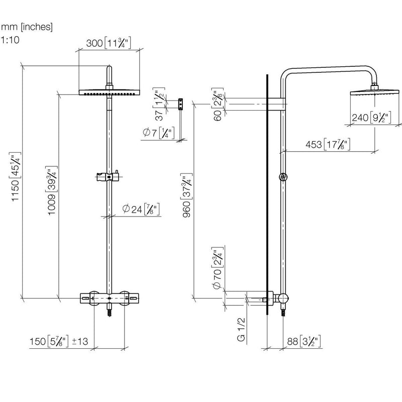 Dornbracht - mit Brause-Thermostat SYMETRICS 34459980 messing gebürstet