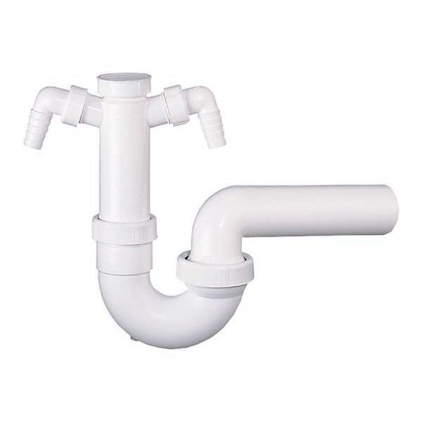 Dallmer - Röhren-Siphon 100/2, 1 1/2xDN50 m.2 WA-Anschlüssen
