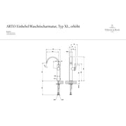 VILLEROY & BOCH - Waschtischarmatur XL H245mm seitl. bedienbar o.Ablaufgarnitur verchromt