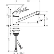Hansgrohe - Spültischmischer 100 FOCUS M42 Eco CoolStart 1jet chrom