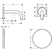 Hansgrohe - Waschtischmischer Unterputz AXOR Uno 2 Elektronik chrom kurzer Auslauf