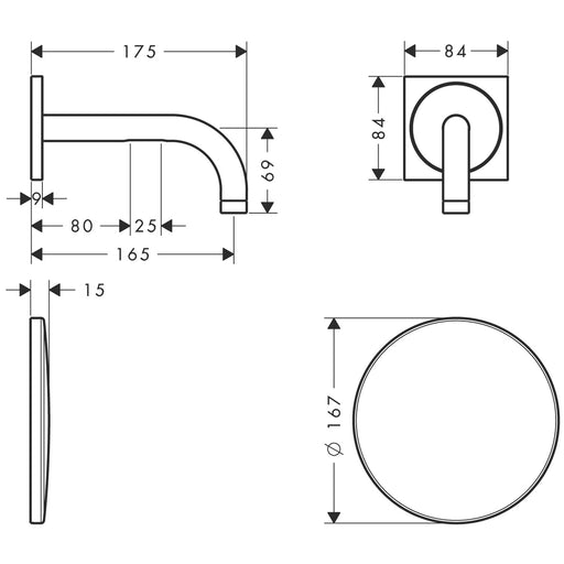Hansgrohe - Waschtischmischer Unterputz AXOR Uno 2 Elektronik chrom kurzer Auslauf