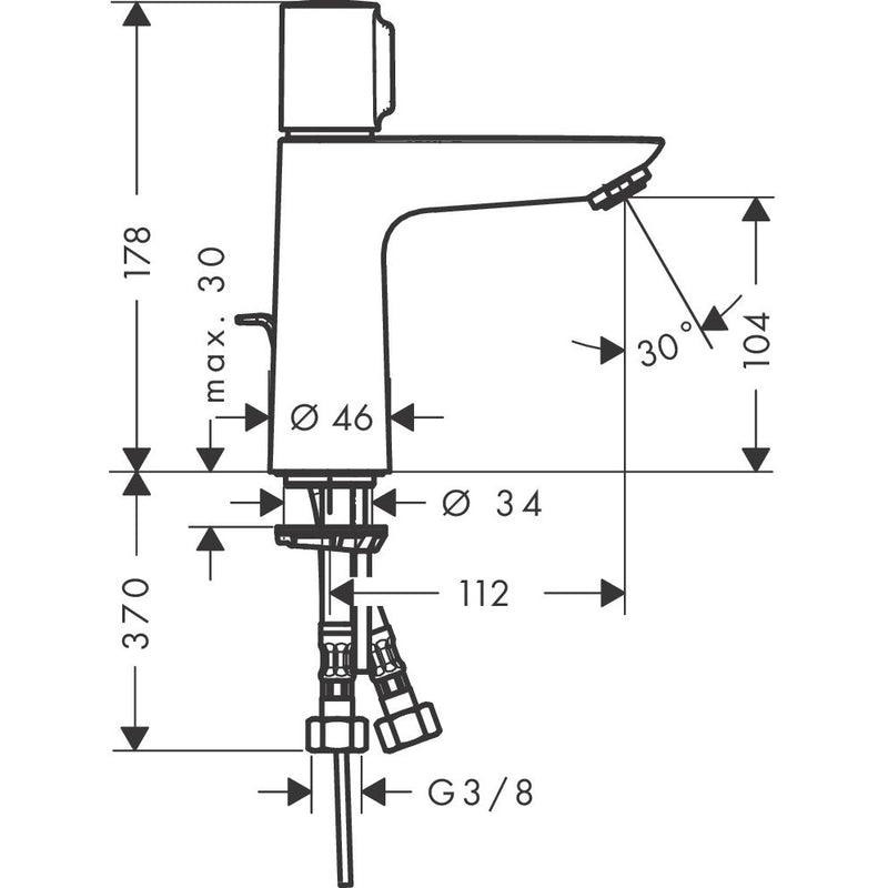 Hansgrohe - Waschtischmischer 110 Talis Select E ohne Ablauf, chrom