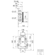 Steinberg Armaturen - UP-Körper fürThermostat m.Temperaturregul 3-Wege-Umsteller,schw