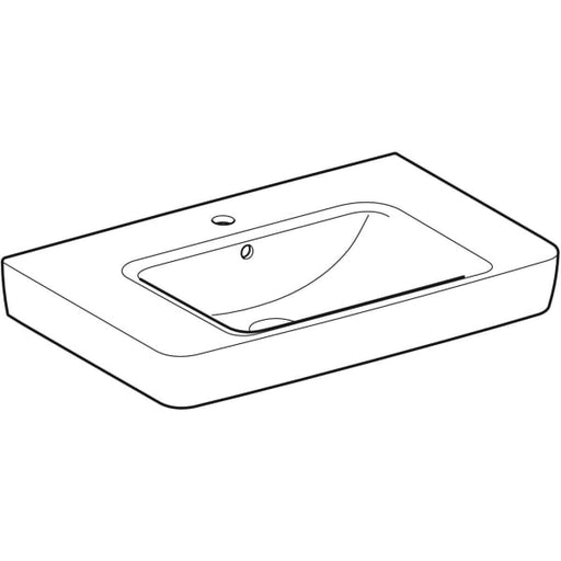 Geberit Vertriebs - RENOVA Plan Aufsatz-WT mit Ablagefl. 75x48cm, m. Hl., m. Ül., weiß, NEU