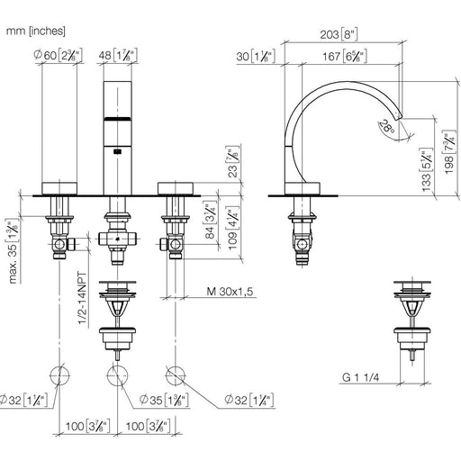 Dornbracht - WT-3-Lochbatt. mit Ablaufgarnitur CYO 20713811 chrom