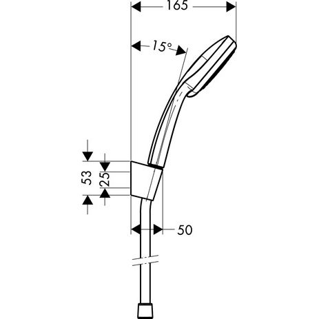 Hansgrohe - Brauseset CROMA 100 Vario Porter 27592000 mit Schlauch 1250mm chrom
