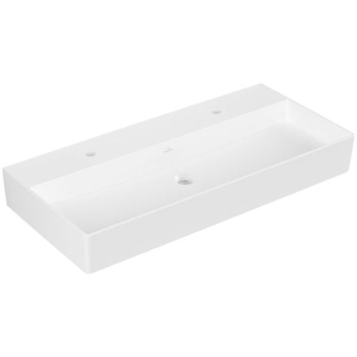 VILLEROY & BOCH - Waschbecken Memento 2.0 1000x470mm re-eckig 2HL. o. ÜL. Stone White cplus