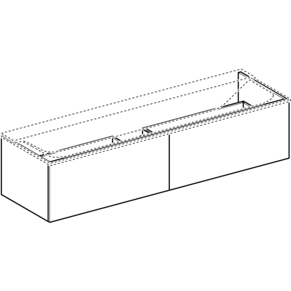 Geberit Vertriebs - Unterschrank XENO2 f. WT aus VARICOR mit zwei Hl., 159,5x35x47,3cm, weiß