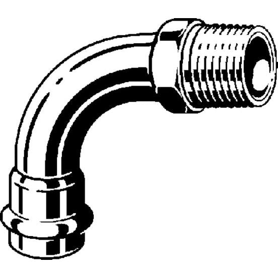 Viega - Bogen 90 Grad SANPRESS Inox G 0214 Gas 18mm x 1/2 AG Edelstahl