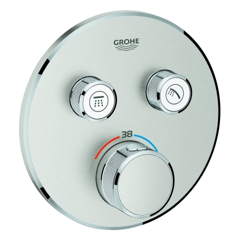 Grohe - Thermostat GROHTHERM SmartControl 29119 FMS rund 2 ASV supersteel