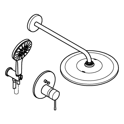 Grohe - UP-Duschsystem Essence 25287 2 WU Kopfbrause Rainshower Mono 310 chrom