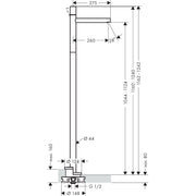 Hansgrohe - Waschtischmischer AXOR Uno Fertigset zur Bodenmontage Zerogriff chrom