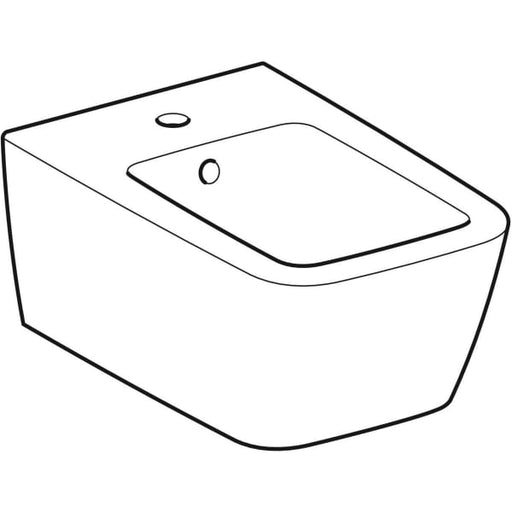 Geberit Vertriebs - iCon Square Wandbidet mit Überlauf, weiß, KeraTect