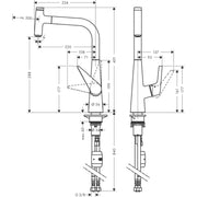 Hansgrohe - Spültischmischer 300 Talis Select M51 Eco Ausziehauslauf 1jet chrom