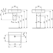 Ideal Standard - Waschtisch CONNECT 550x460mm E8112 o.HL o.ÜL. weiß