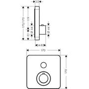 Hansgrohe - Thermostat UP AXOR Showerselect Fertigset 1 Verbraucher chrom
