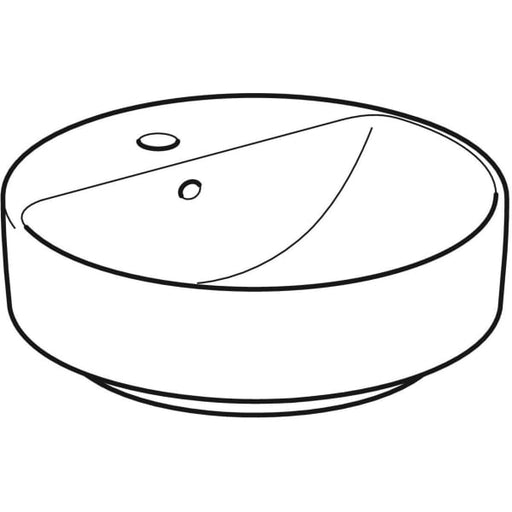 Geberit Vertriebs - Aufsatz-WT VARIFORM, rund, d:450mm mit Hahnloch, mit Überlauf, weiß