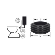 Adolf Schmidt - STEDO Euro-Gummiverbinder schwarz D=55, für Rohr 38-45mm