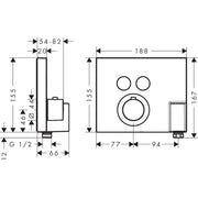 Hansgrohe - Thermostat UP AXOR Showerselect FS 2 Verbr.quadr.chr.mit Fixfit u.Porter