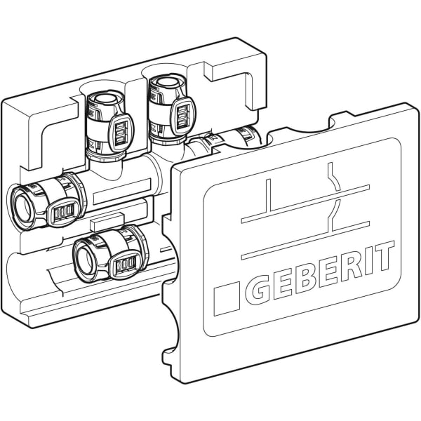 Geberit Vertriebs - FlowFit Kreuzungs-T-Stück mit Dämmbox SiBr d20-d16-d20