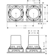 Hansgrohe - Grundkörper für 2-Griff Wannenarmatur 16549180 bodenstehend
