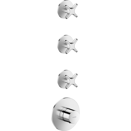 Hansgrohe - Thermostatmodul Unterputz AXOR One für 3 Verbraucher mit Kreuzgriff chrom