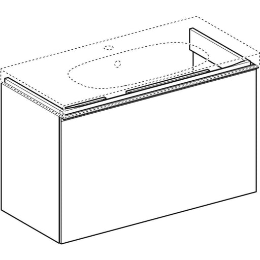 Geberit Vertriebs - Acanto WTU, 1 Schubl./I.-Schubl. verk. Ausld., 89x53,5x41,6cm, sand-grau