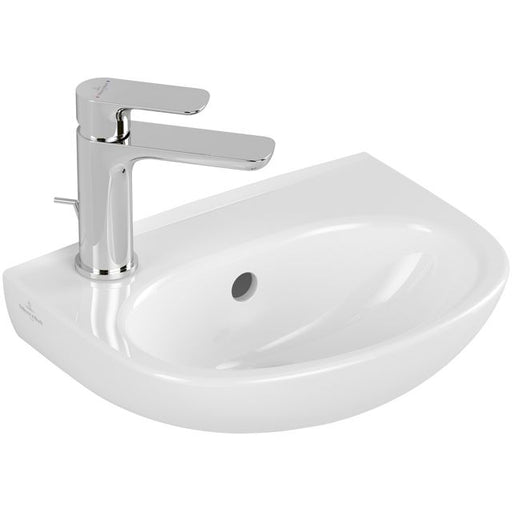 VILLEROY & BOCH - Handwaschbecken O.novo Oval 1HL. links mit Überlauf Weiß Alpin