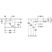 VILLEROY & BOCH - WT Memento 2.0 500x420mm re-eckig 1HL. o. ÜL. geschl. Stone White cplus