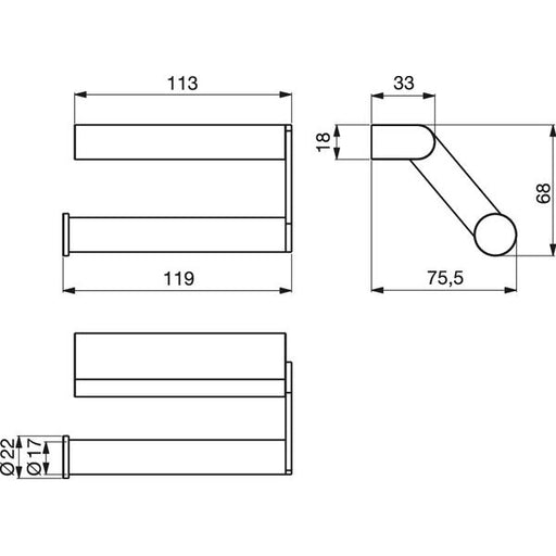 Ideal Standard - Papierrollenhalter CONNECT o. Deckel N1381AA chrom