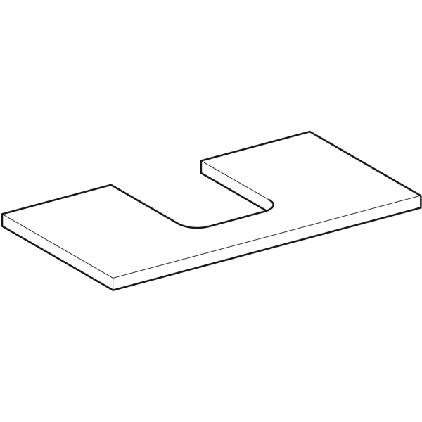 Geberit Vertriebs - ONE WT-Pl. Aus mi. f. AWT Schalenform 90x3x47cm, greige matt