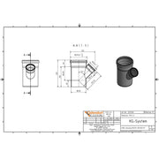 Gebr. Ostendorf - Abzweig DN 200x110 45 Grad mit vormontierten Dichtringen