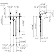 Dornbracht - Wannen-Vierlochbatt. CYO 27632811 Dark Platinum gebürstet