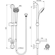 Ideal Standard - Brausekombination 600mm IDEALRAIN B9503 3-Funktionshandbrause 80mm chrom