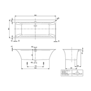 VILLEROY & BOCH - Badewanne Squaro Edge 12 1800x800x475mm Duo Rechteck Stone White