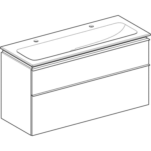 Geberit Vertriebs - iCon Set MWT m. US, 2 Schubl. 120x63x48cm, Eiche/Gr. lava/KeraTect