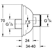 Grohe - S-Anschluss 12024 für Sinfonia 1/2x3/4 gold