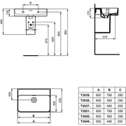 Ideal Standard - Waschtisch STRADA II, o. Hl., m.Ül., geschliffen, 600x430x170mm, Weiß