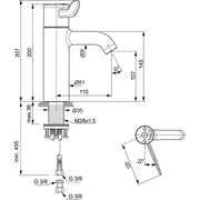 Ideal Standard - Waschtisch-Thermostat CERAPLUS 2 ohne Ablaufgarn., Ausld. 110mm, Chrom