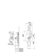 Dallmer - Wandeinbau-Waschgeräte-Siphon DN40/DN50, 406 senkrecht