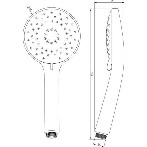VILLEROY & BOCH - Handbrause m drei Strahlarten Universal Showers 110x250x56mm Ru. Chrom