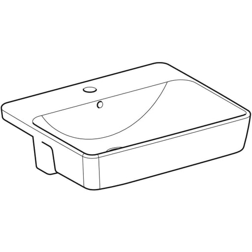 Geberit Vertriebs - Halbeinbauwaschtisch VARIFORM, quadr. 55x45cm, m. Hl, m. Ül., weiß, KeraTect