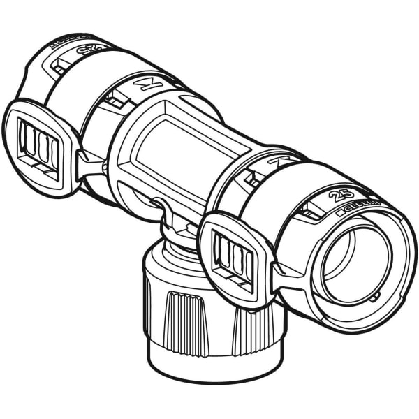 Geberit Vertriebs - FlowFit Übergangs-T-Stück mit MasterFix PPSU d20-MF20-d20