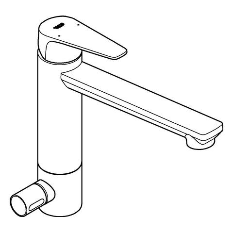Grohe - EH-Spültischbatterie BAUEDGE 31696 mh. Ausl. GROHE ZERO Absperrventil chrom